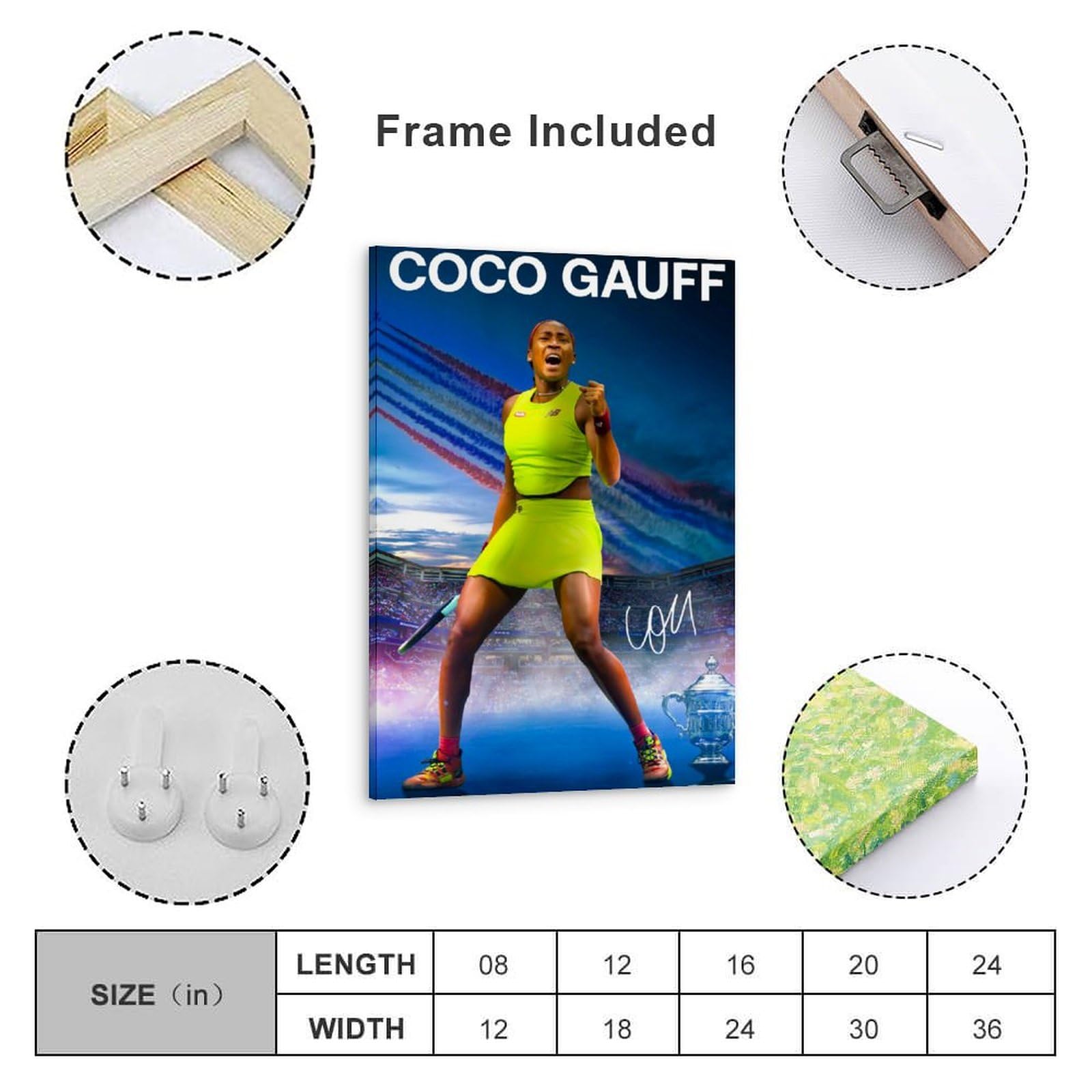 Amazon.com: LOGAUT Coco Gauff Poster Tennis Signed Poster Wall Art